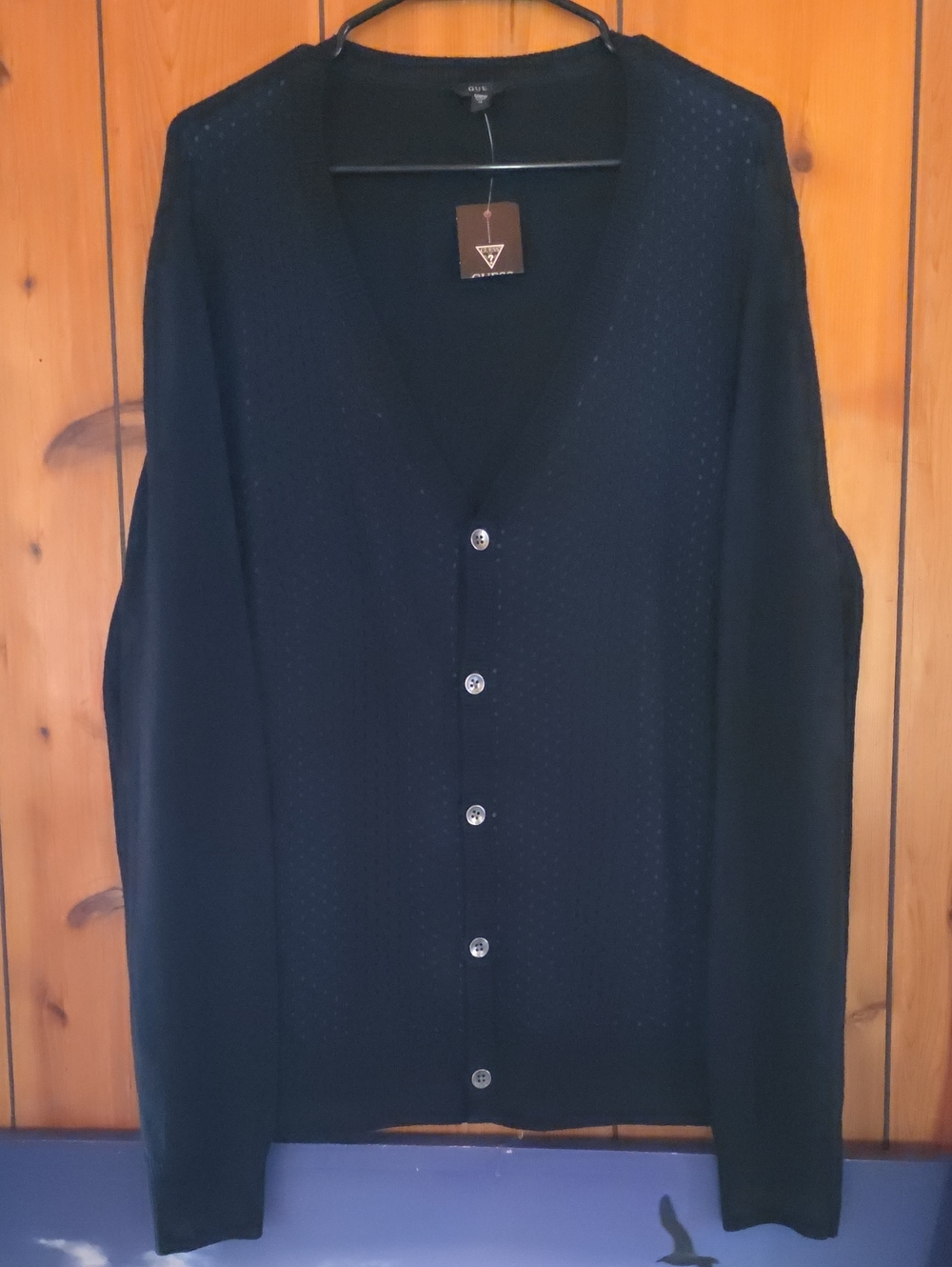 Guess Black V-Neck Button Cardigan